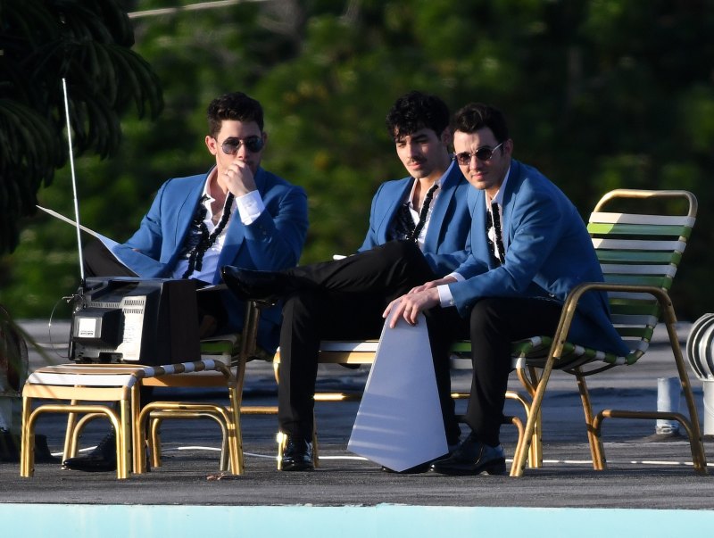 The Jonas Brothers reunite as a band to film a music video in Miami Beach