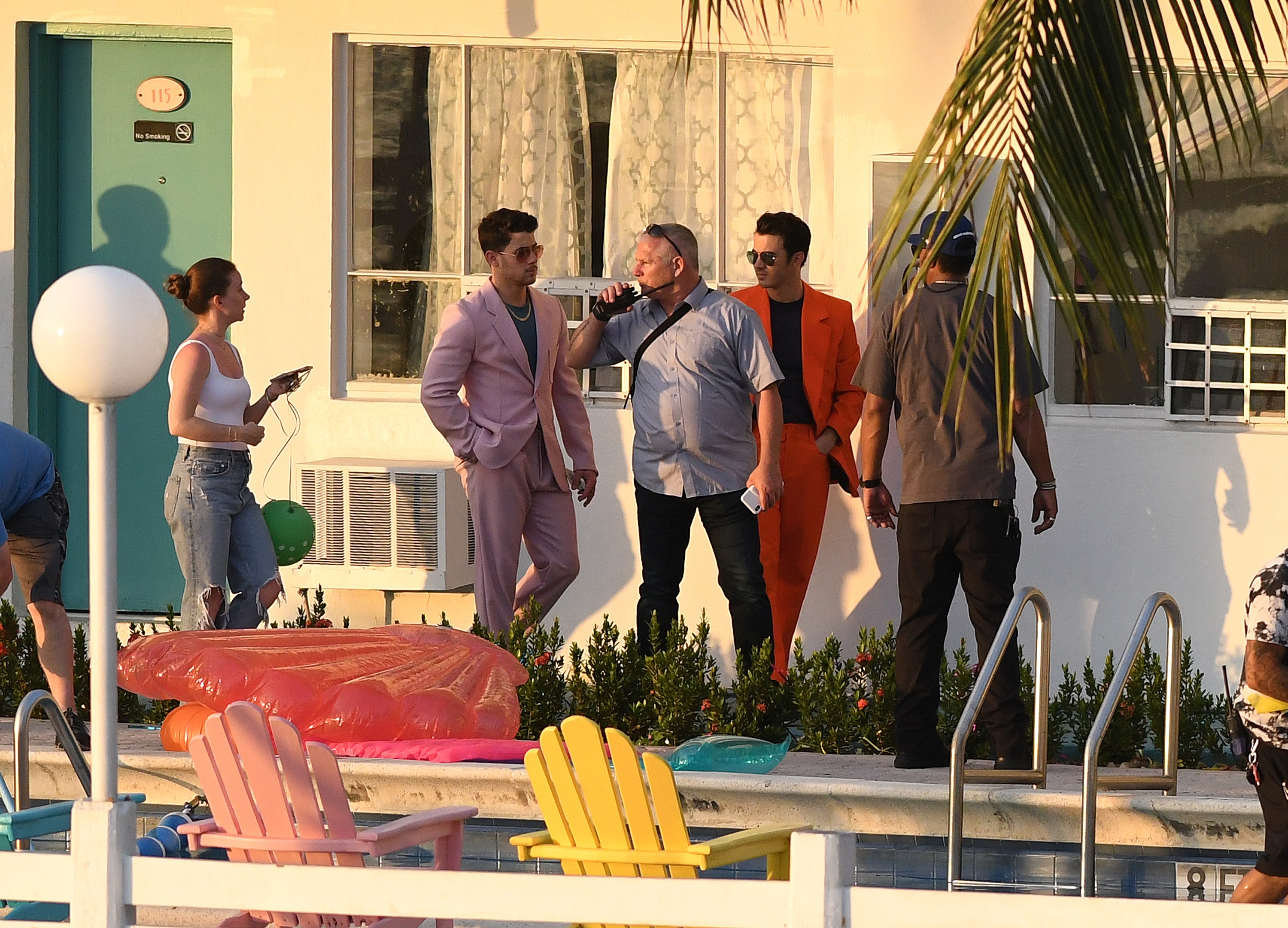 The Jonas Brothers reunite as a band to film a music video in Miami Beach