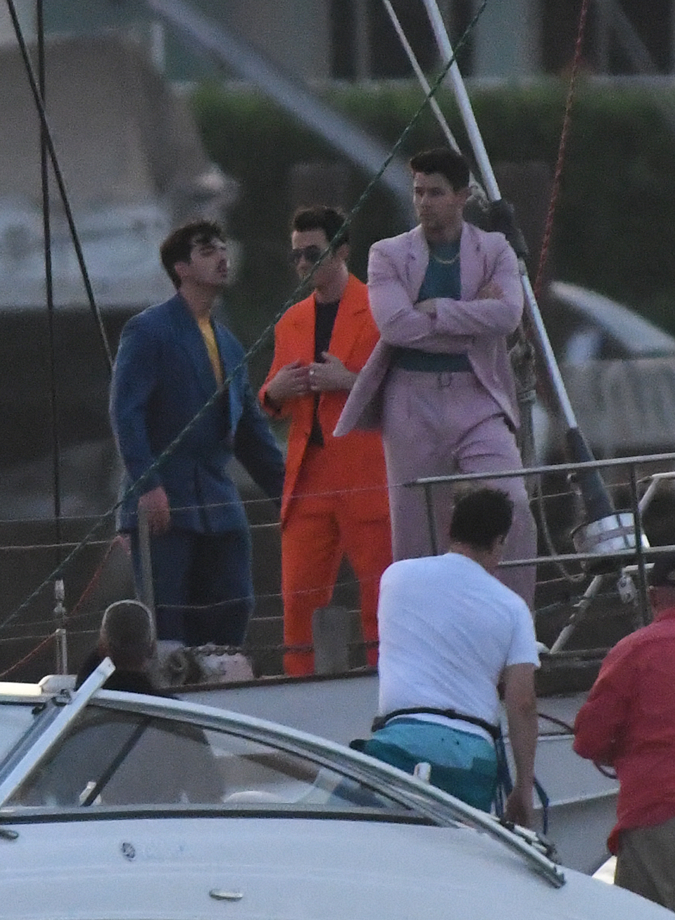 The Jonas Brothers reunite as a band to film a music video in Miami Beach