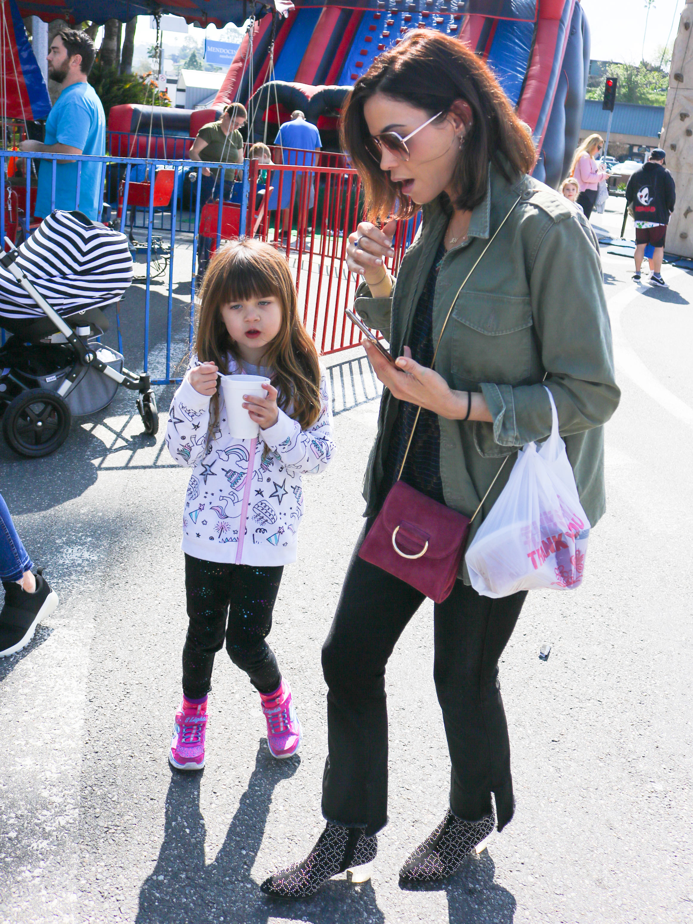 Jenna Dewan and daughter Everly go to the farmer's market in Studio City.