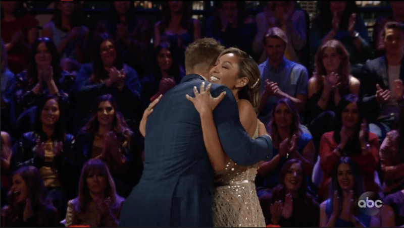 Tayshia and Colton Underwood the bachelor finale night one