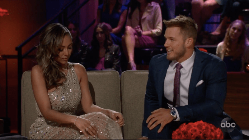 Tayshia and Colton Underwood the bachelor finale night one