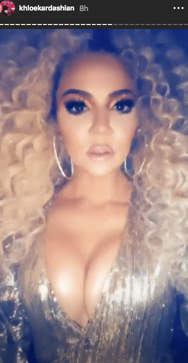 Khloe Kardashian gold dress on her way to diana ross birthday party