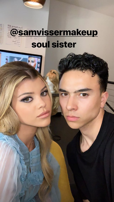 Sofia Richie and makeup artist sam visser