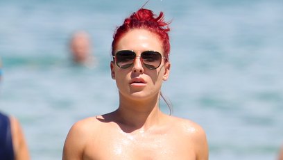 Sharna Burgess pictured on Bondi Beach in Sydney