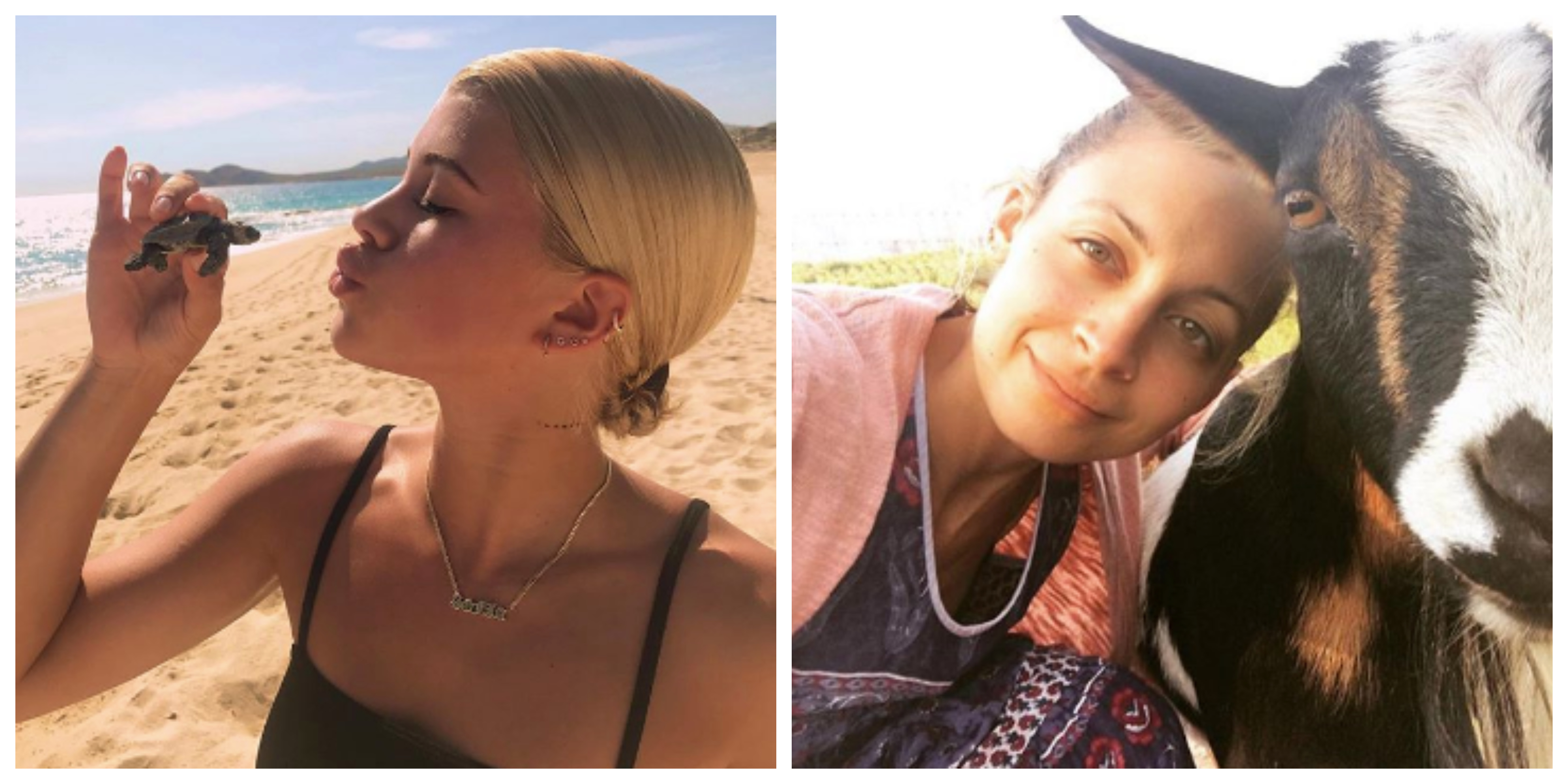A split image of Sofia Richie and Nicole Richie.