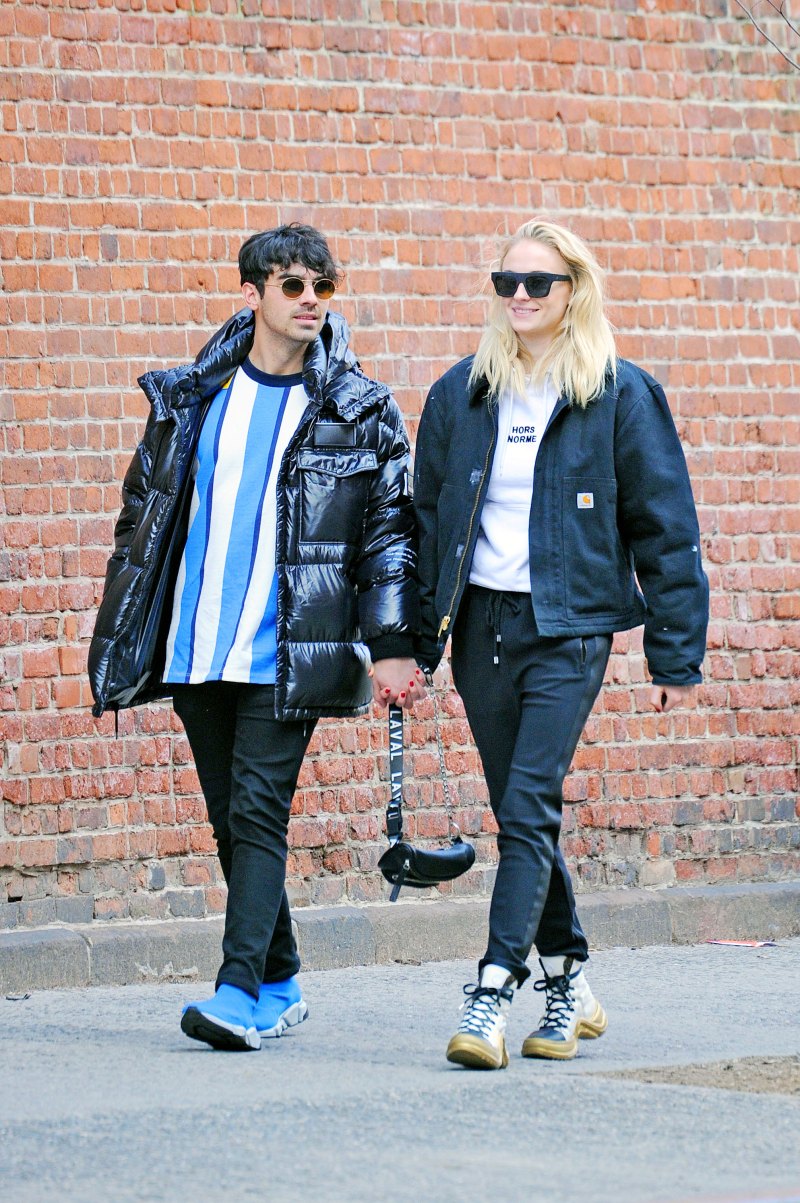 Sophie Turner and Joe Jonas hold hands while walking in SoHo