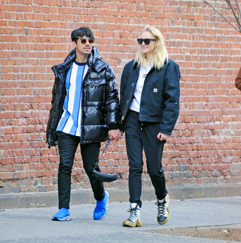 Sophie Turner and Joe Jonas hold hands while walking in SoHo