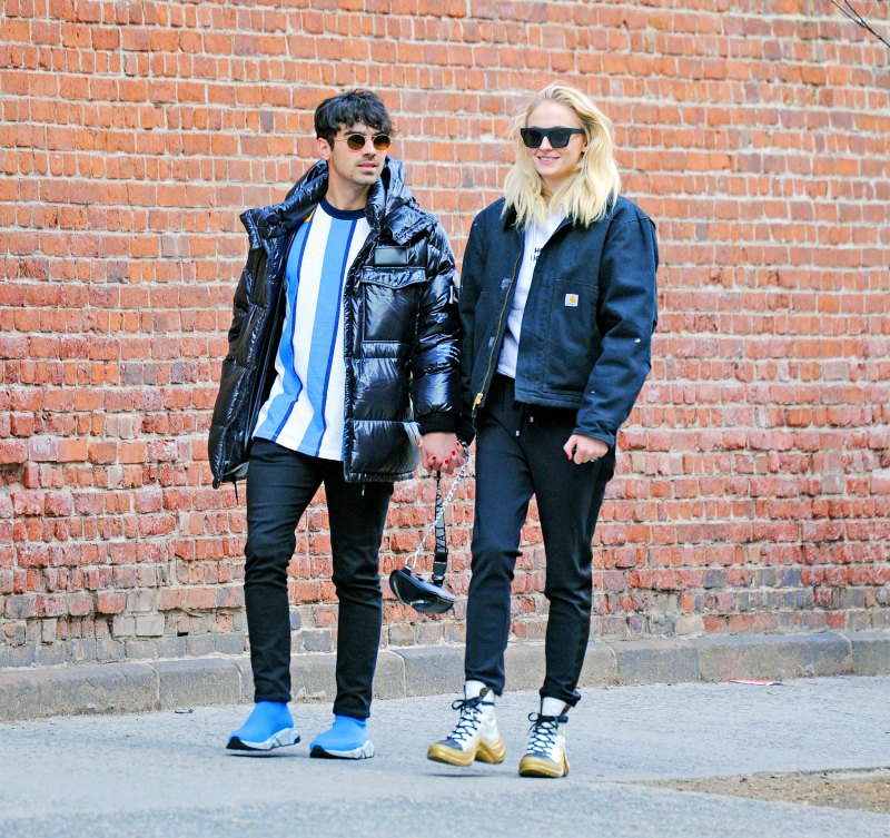 Sophie Turner and Joe Jonas hold hands while walking in SoHo