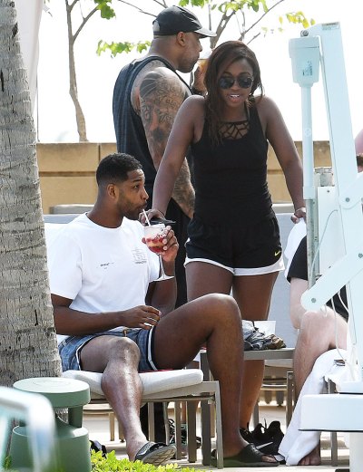 Tristan Thompson Parties Poolside Miami