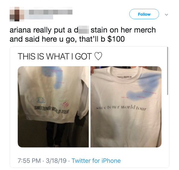 Something About Ariana Grandes Sweetener Merch Is Very Nsfw