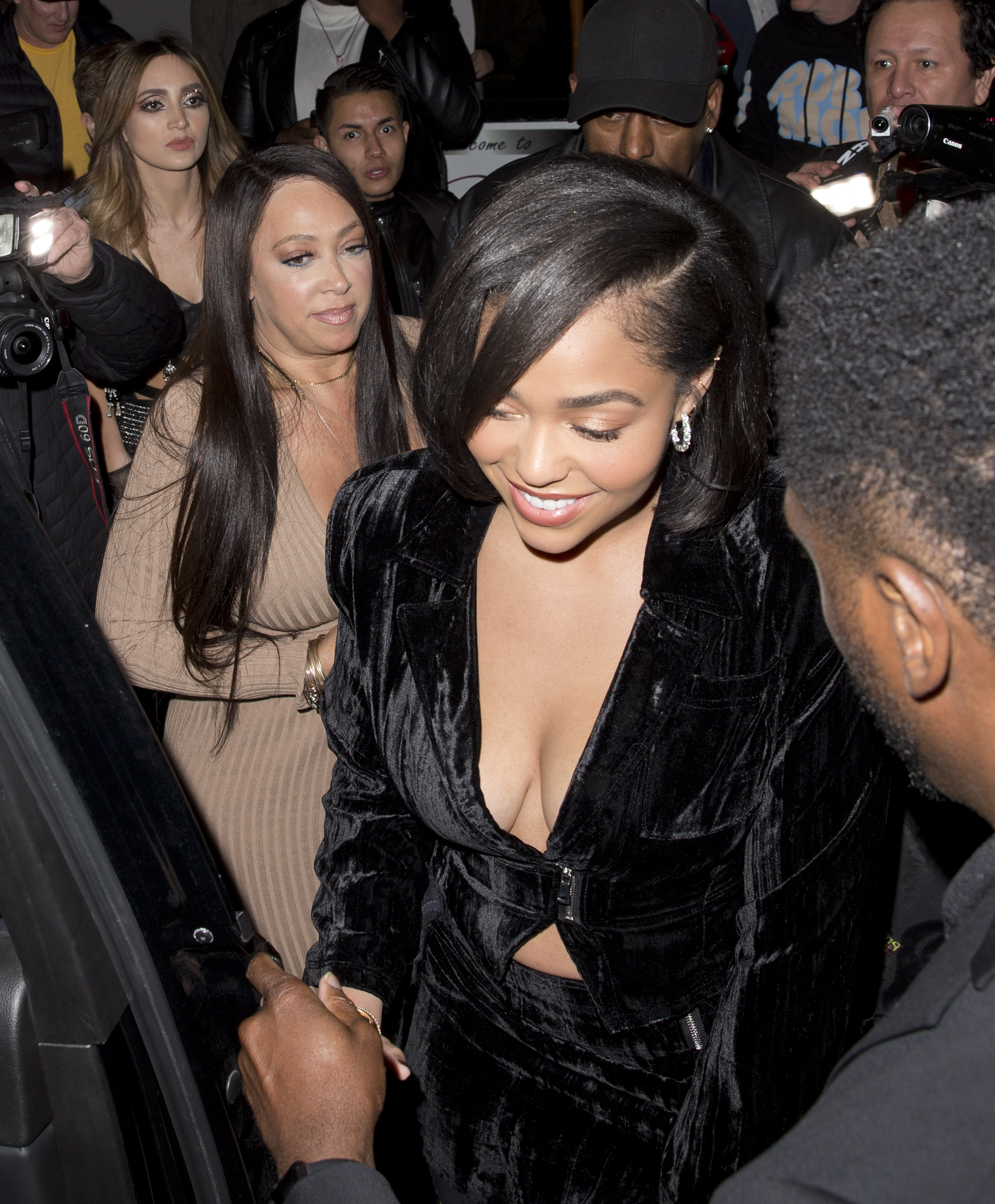 jordyn woods all black night out elizabeth woods kylie jenner khloe kardashian