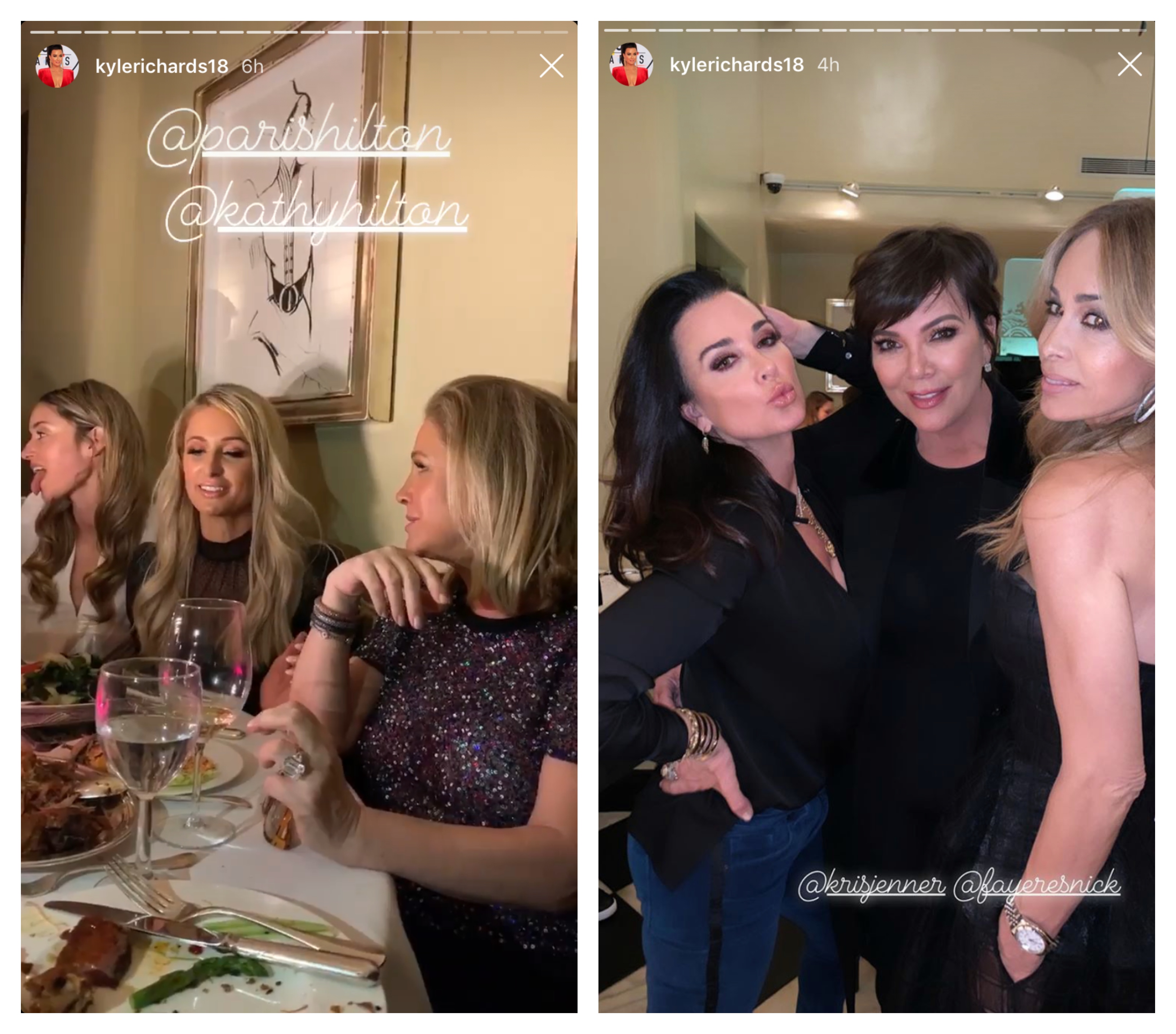 kyle-richards-paris-hilton-kris-jenner-real-housewives