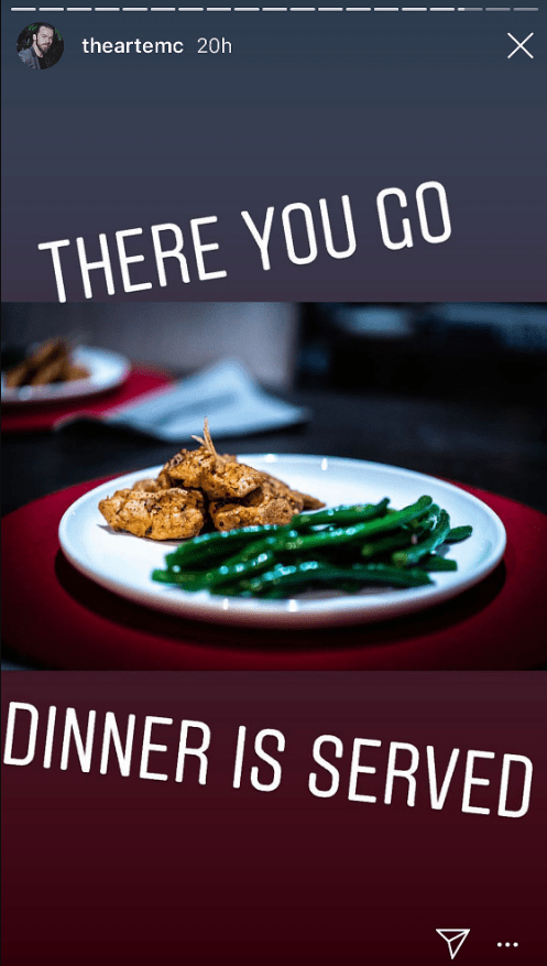 Artem Chigvintsev's dinner