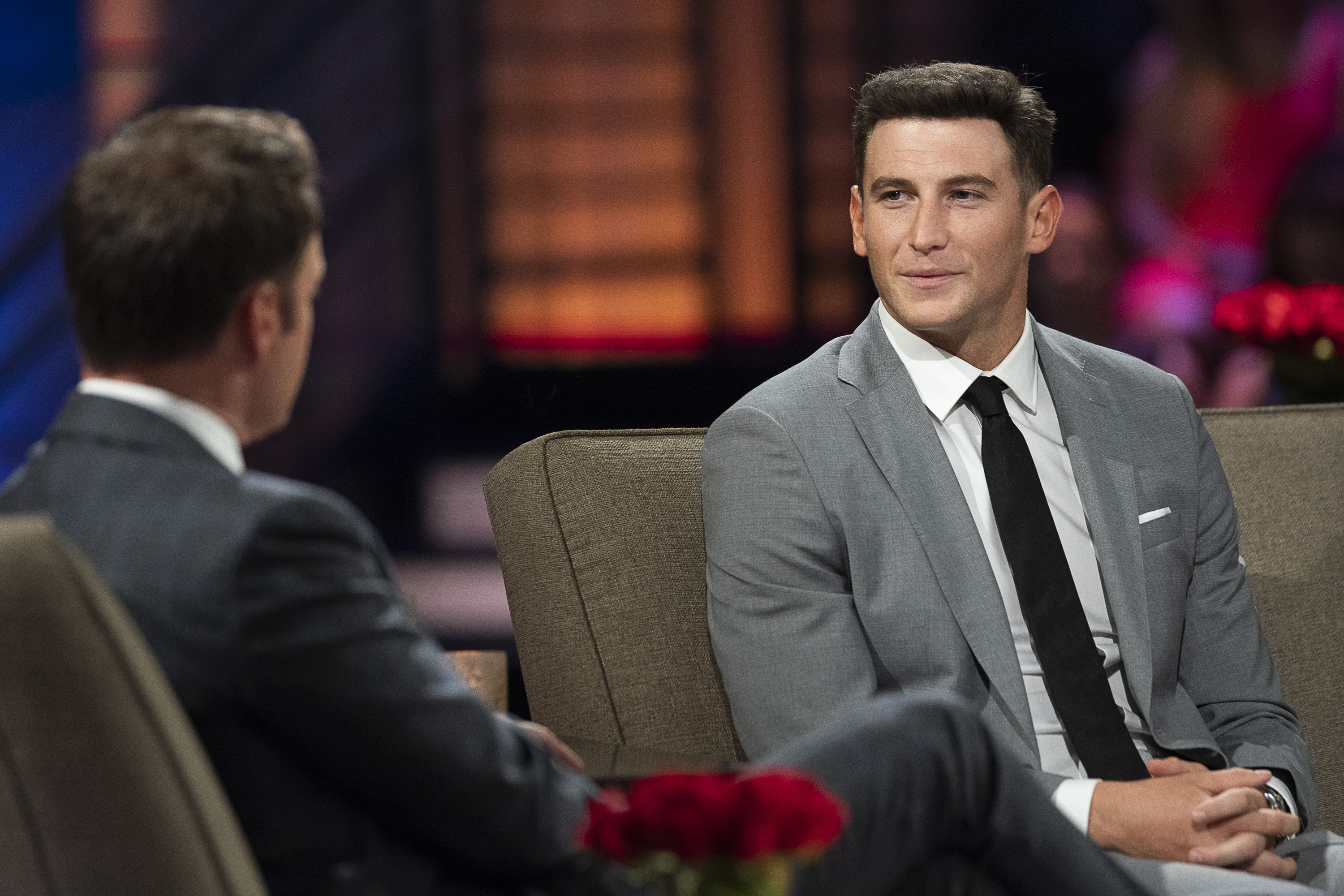Blake Horstmann and Chris Harrison on Bachelorette finale