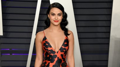 Camila Mendes eating disorder vanity fair oscars party red dress black hair