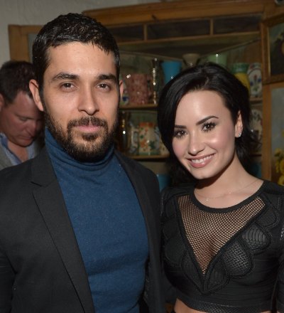 Wilmer Valderrama blue turtleneck and Demi Lovato short hair relationship boyfriend