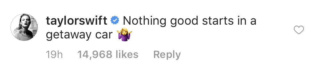Taylor Swift comment about driver crashing into the gates of her home