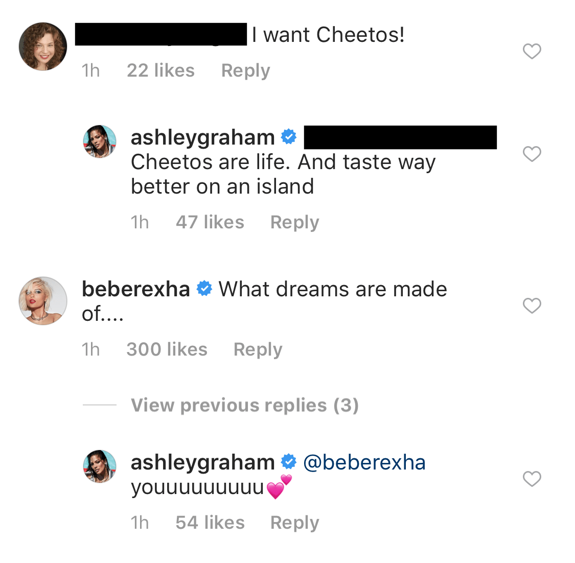 bebe rexha comments on ashley graham bikini pic