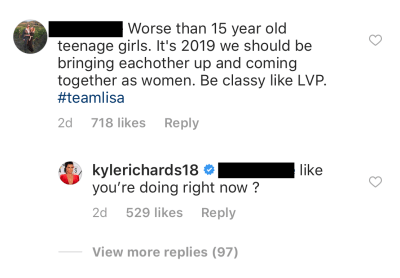 RHOBH Kyle Richards claps back at troll on instagram at coachella