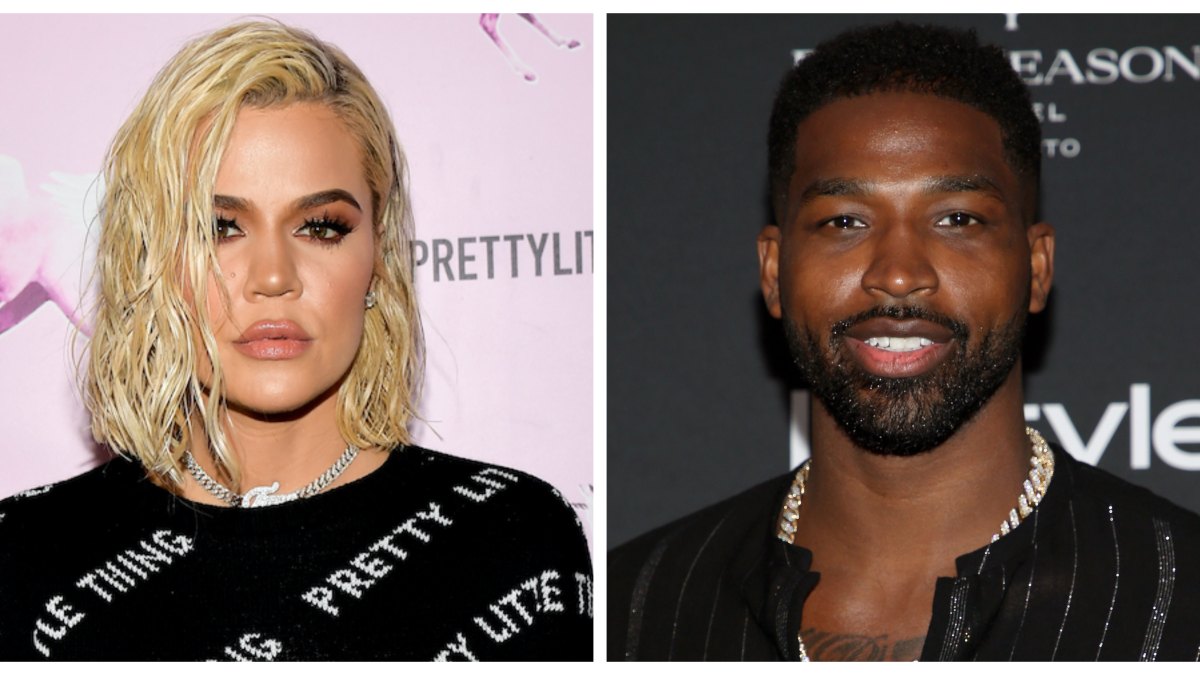 A split image of Khloe Kardashian and Tristan Thompson