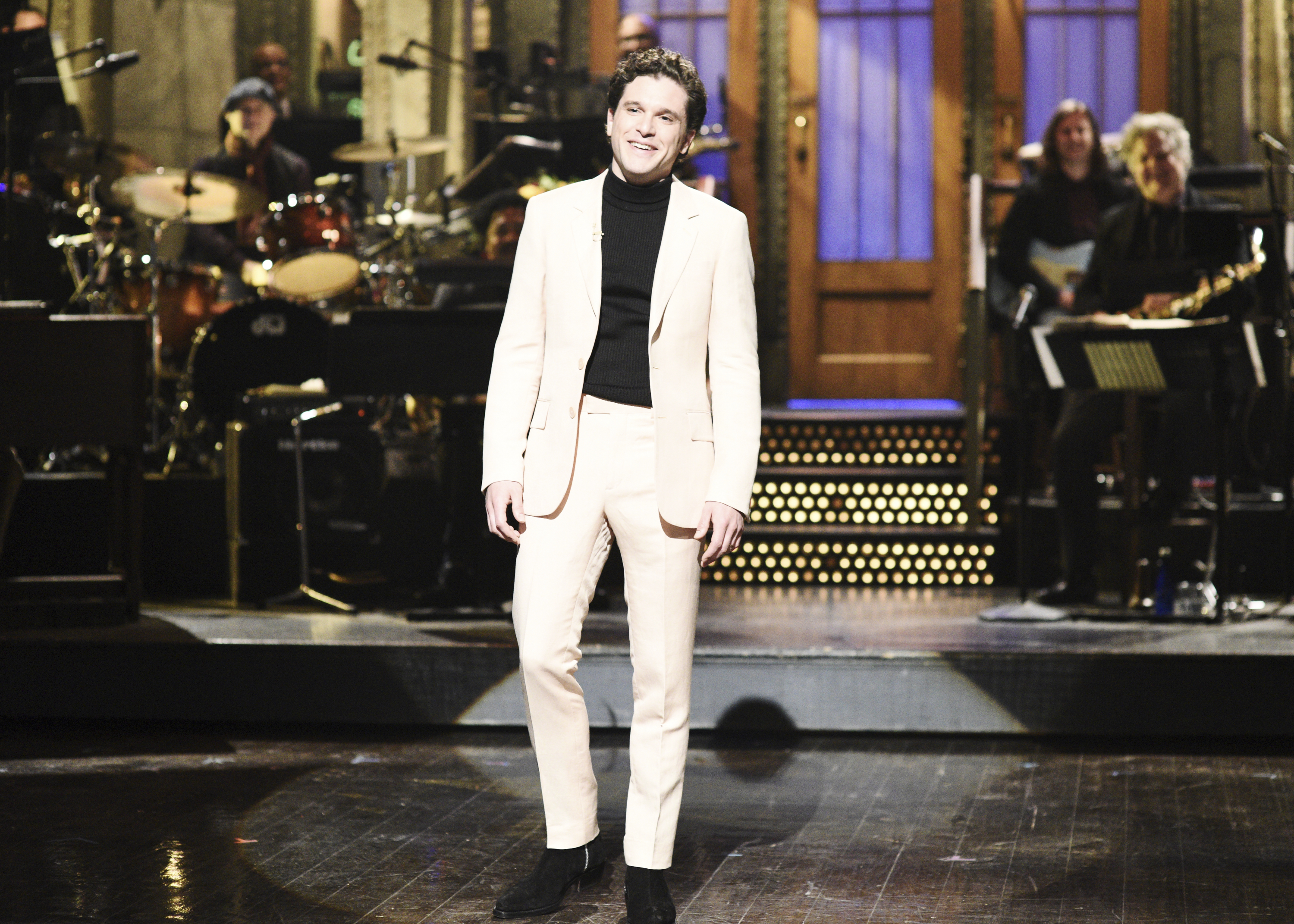 "Kit Harington" Episode 1763 -- Pictured: Host Kit Harington during the Monologue in Studio 8H on Saturday, April 6, 2019 