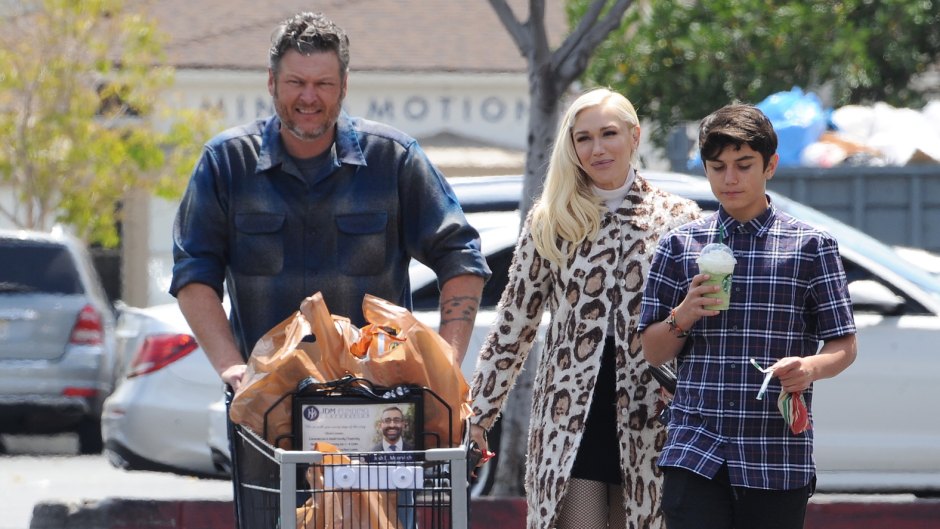 Gwen Stefani Blake Shelton kids easter grocery shopping cheetah print sweater