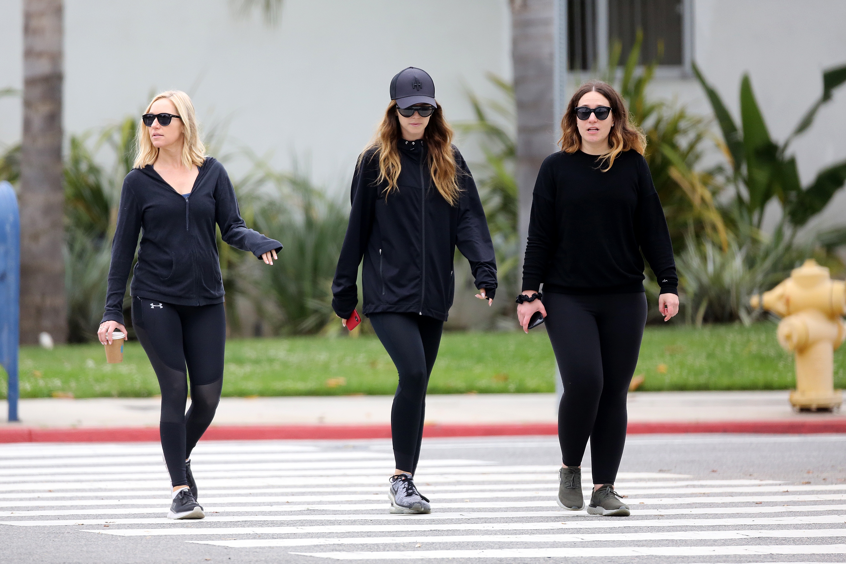 Katherine Schwarzenegger friends los angeles walking tennis shoes athleisure