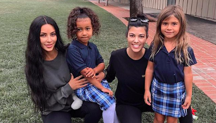 Kim and Kourtney Kardashian Take North and Penelope to School