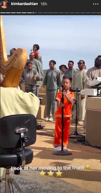 North West singing at sunday service on kim kardashian instagram