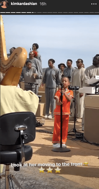 North West singing at sunday service on kim kardashian instagram