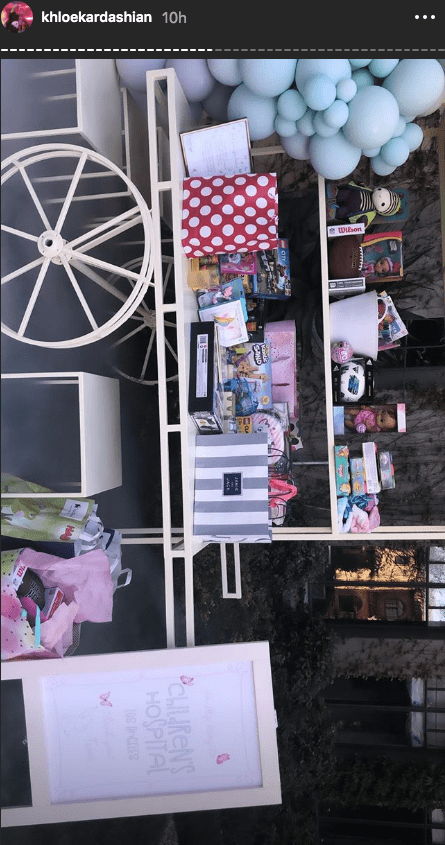 True Thompson birthday party hospital donation gifts