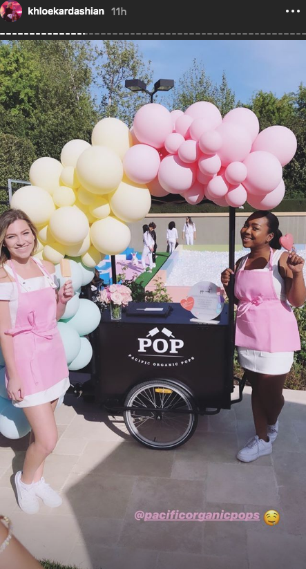 True Thompson birthday ice cream cart pink
