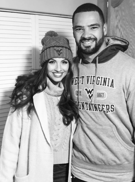 Bachelor Clay Harbor and Angela Amezcua hugging photo west virginia