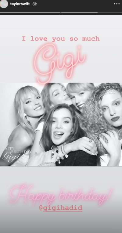 Taylor Swift gigi hadid birthday hailee steinfeld instagram story