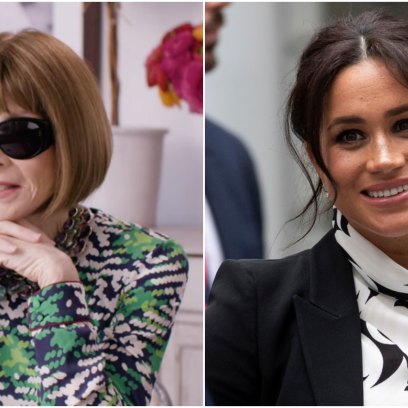 Side by side photo of Anna Wintour and Meghan Markle