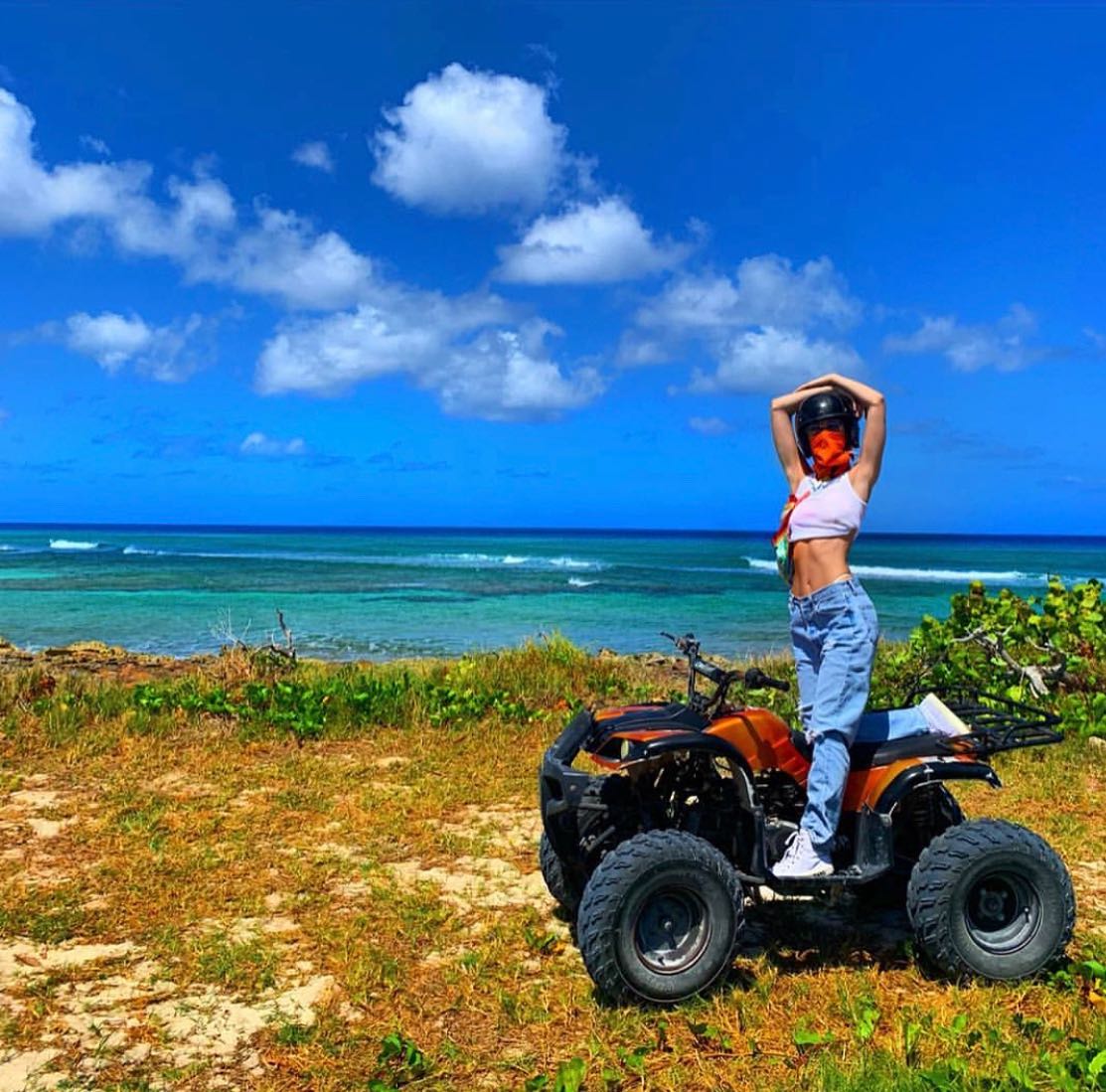 Bella Hadid on an ATV