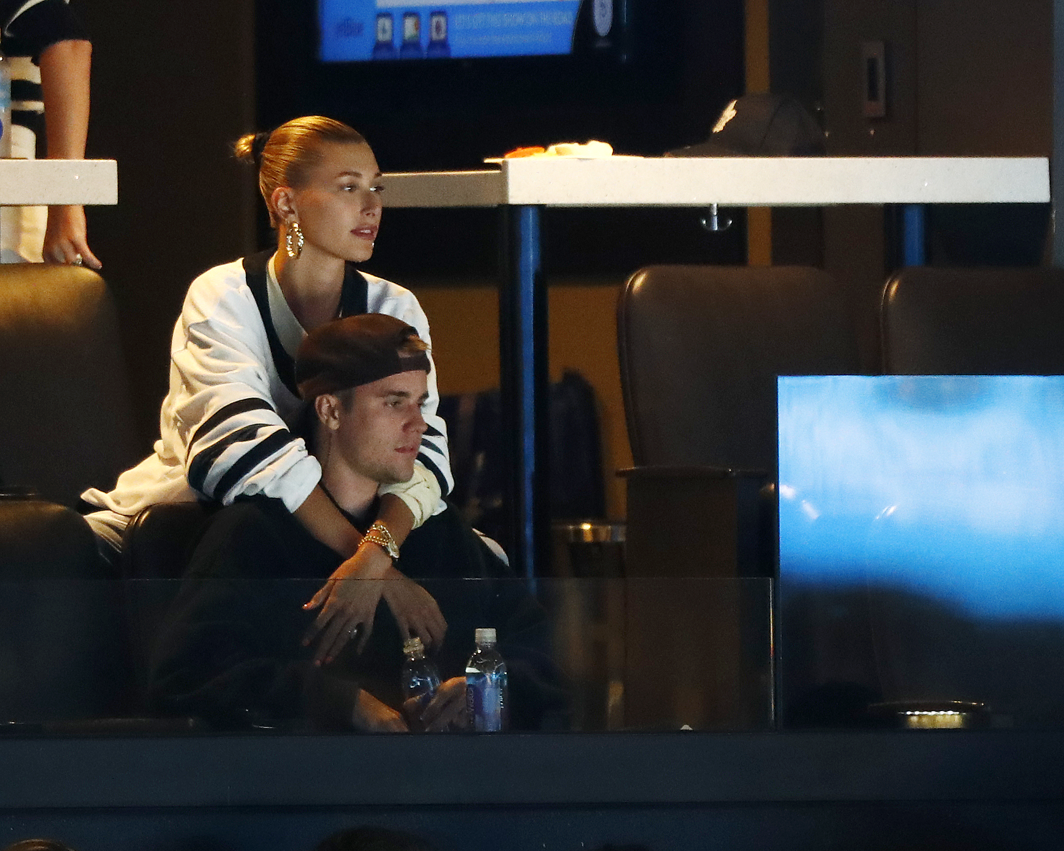 Justin Bieber and Hailey Baldwin Hockey Game