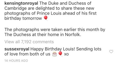 Meghan Markle and Prince Harry's Comment on Prince Louis' Photo