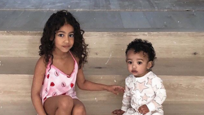 north and chicago west sitting side by side