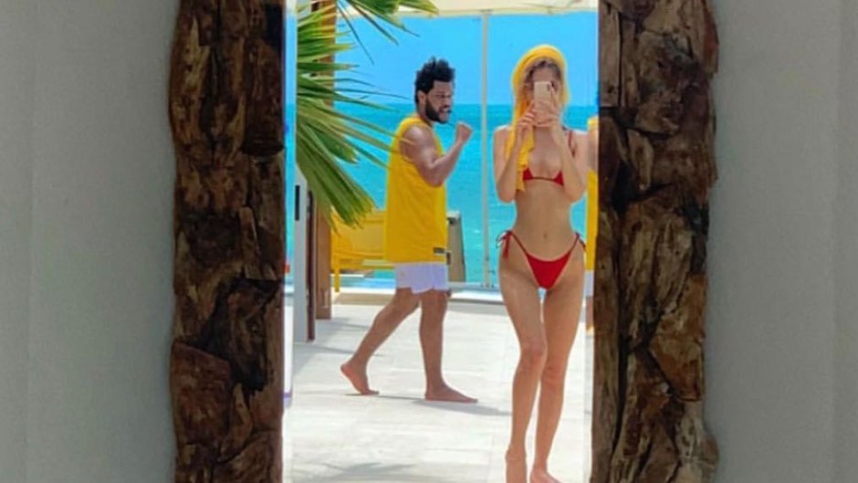 The Weeknd and Bella Hadid at the beach