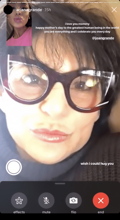 Ariana Grande on FaceTime