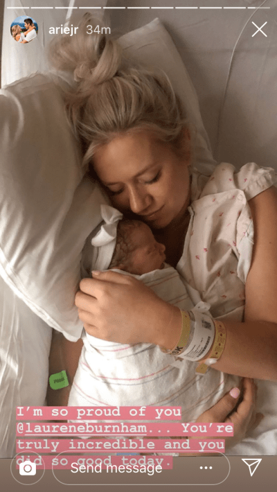 Arie Luyendyk's Photo of Wife Lauren Burnham and Daughter Alessi Ren Luyendyk