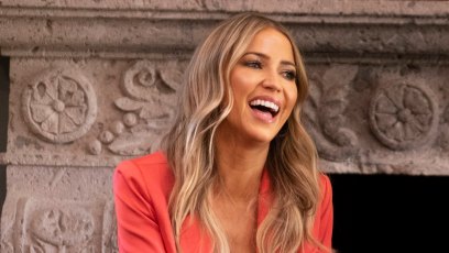 Kaitlyn Bristowe bachelorette reunion orange suit black lacey top blonde hair