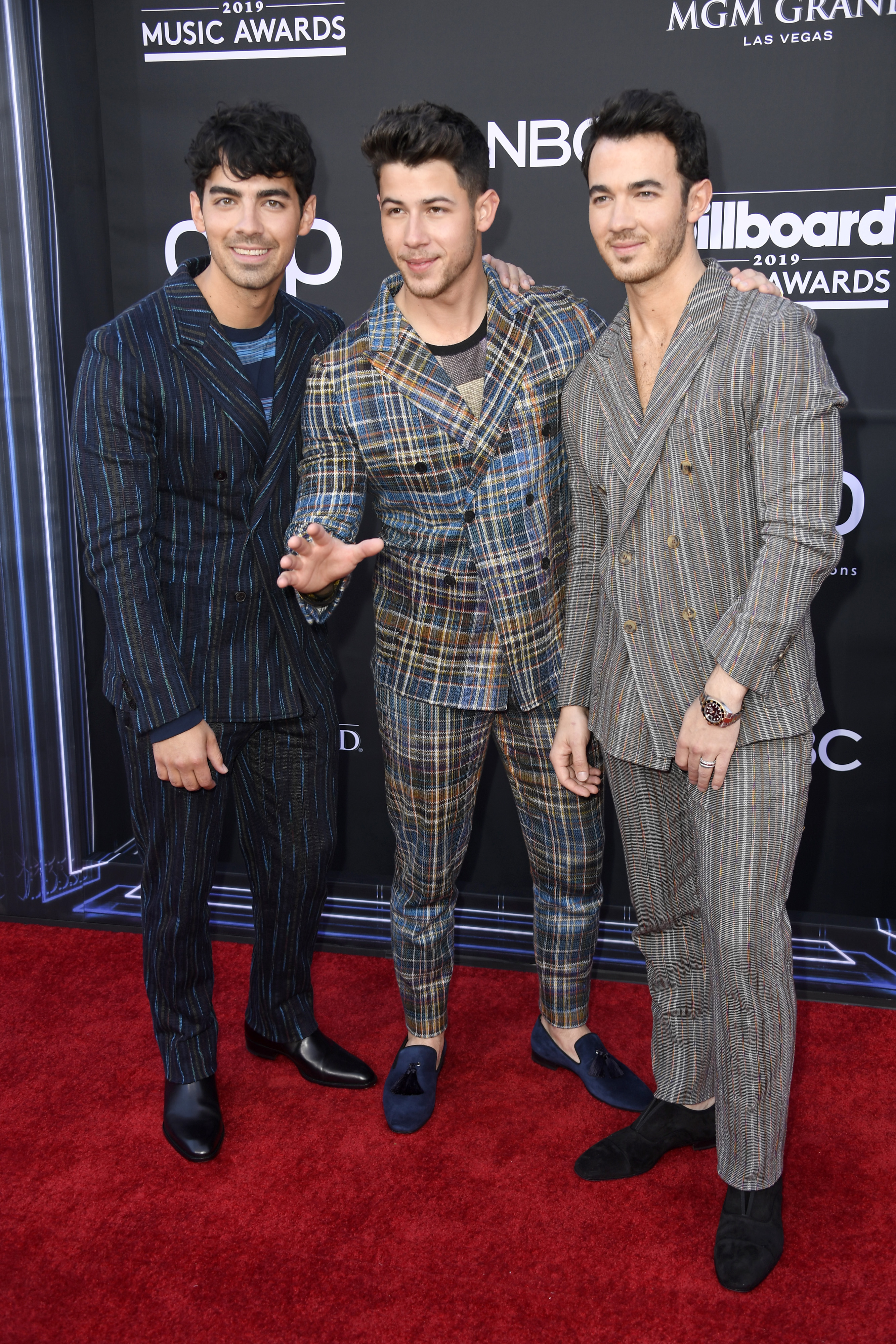 The Jonas Brothers 2019 Billboard Music Awards patterned suits