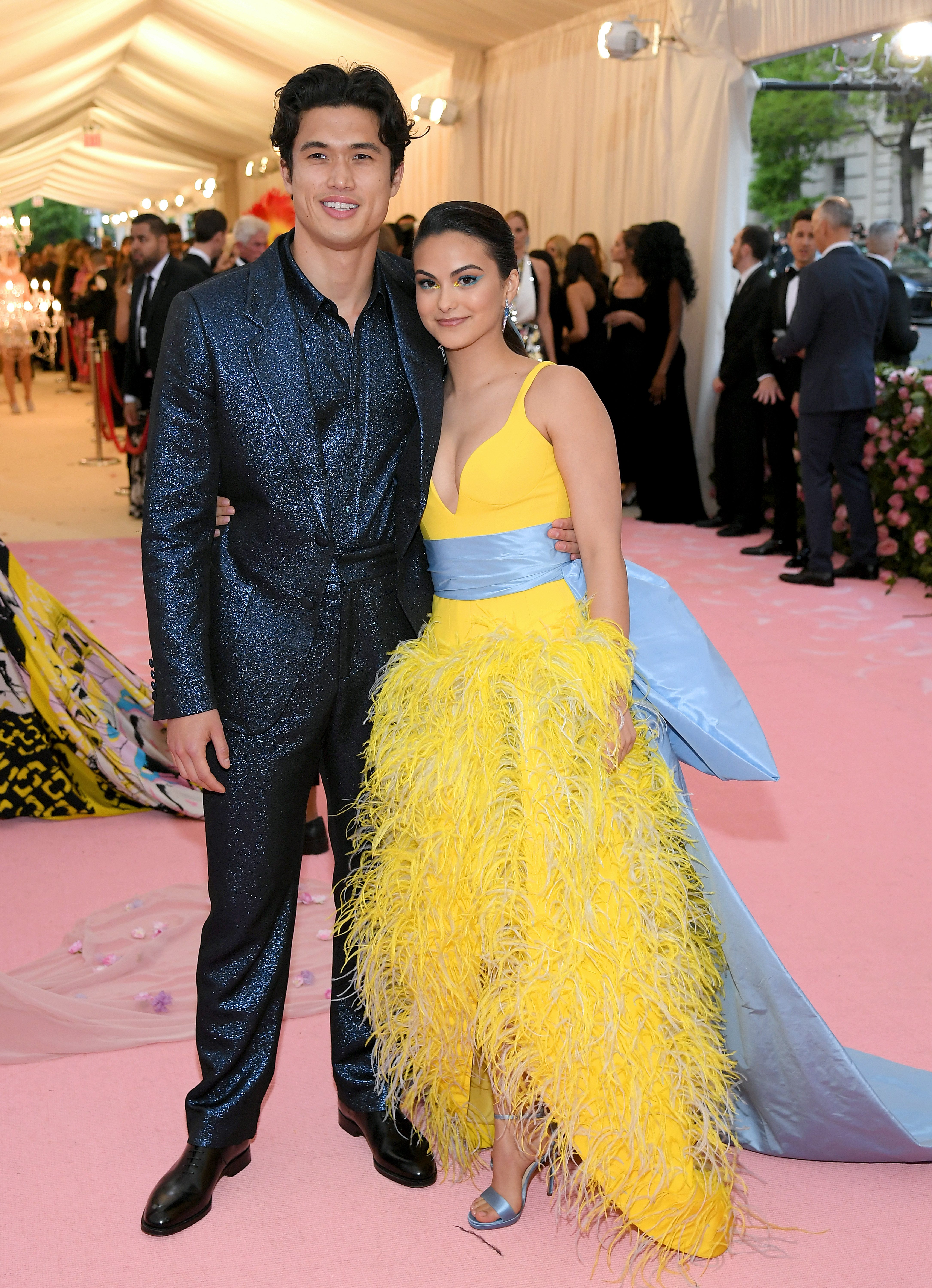 Camila Mendes and Charles Melton riverdale yellow dress met gala blue tux