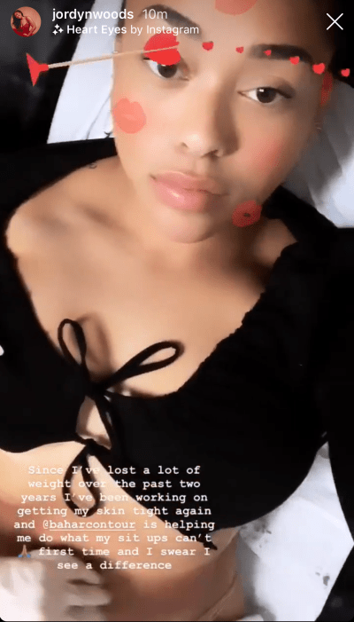 Jordyn Woods fat loss body sculpting