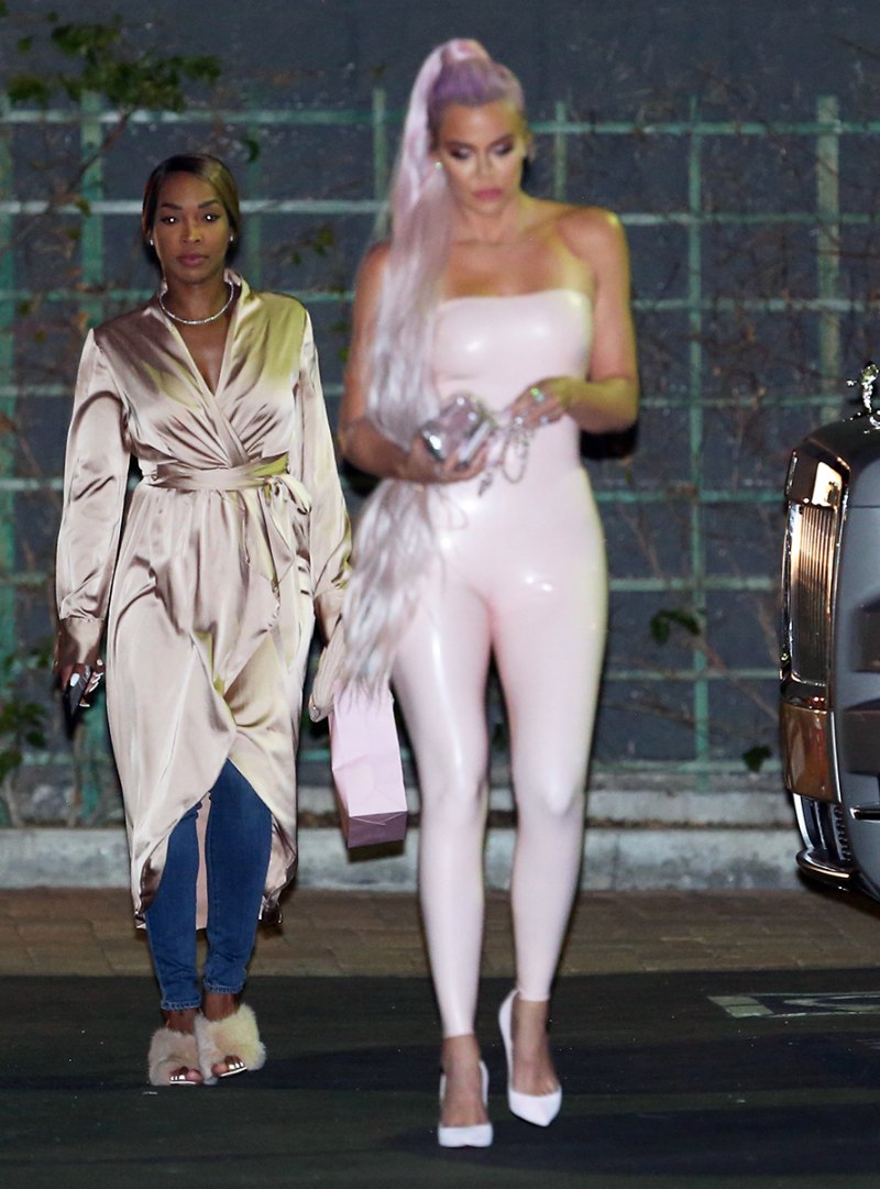 Khloe Kardashian Leather Jumpsuit Kylie Skincare Launch