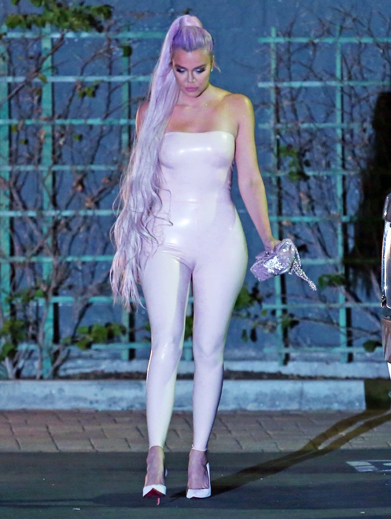 Khloe Kardashian Leather Jumpsuit Kylie Skincare Launch