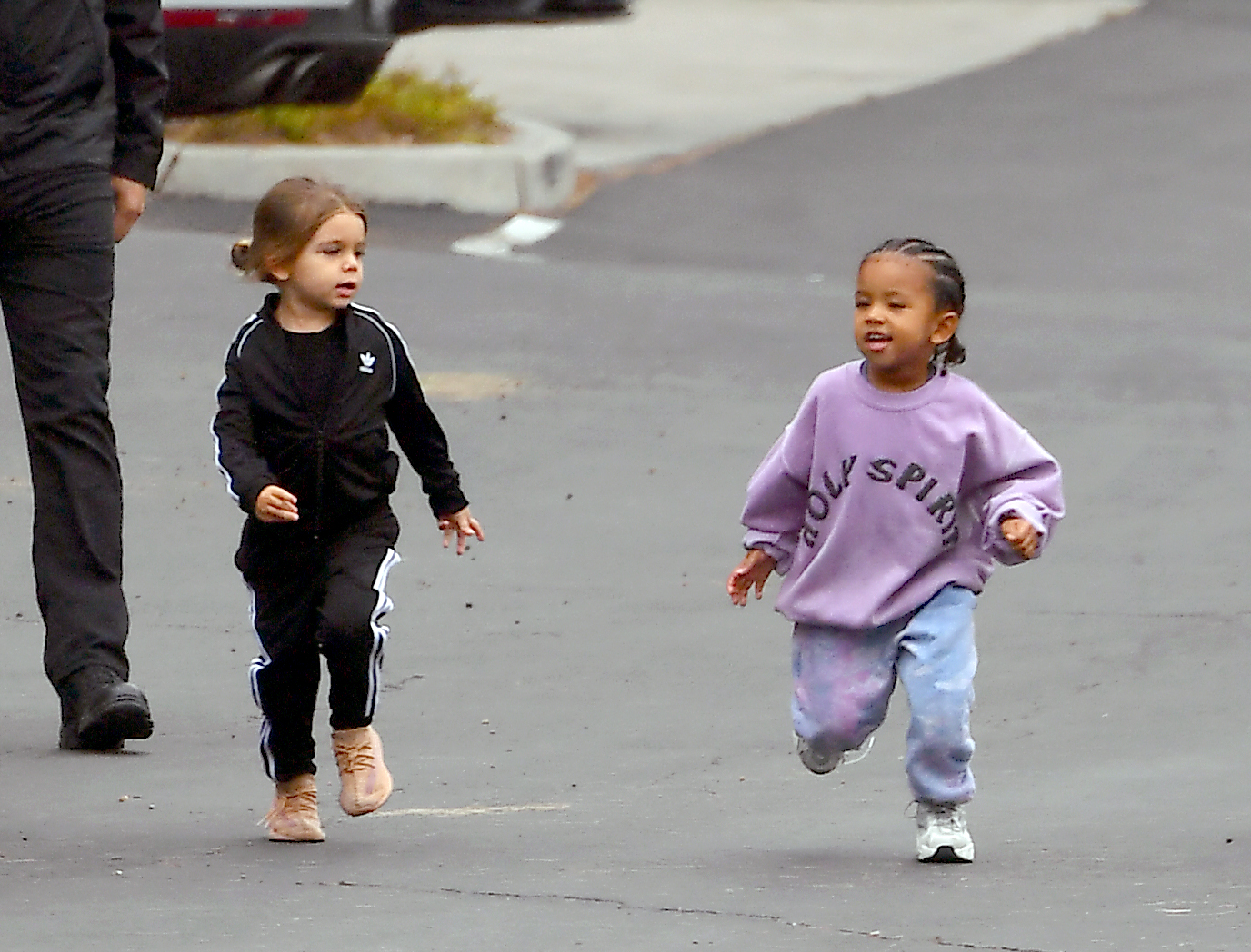 Kim Kardashian and Saint West head out of Kanye's Sunday Services